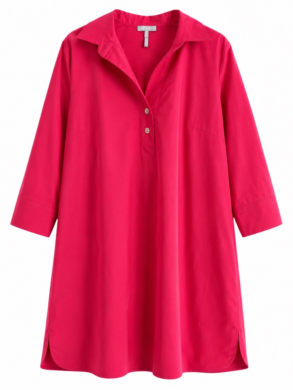 Hinson Wu Aileen Pink Stretch Popover Shirt Dress Small Midi